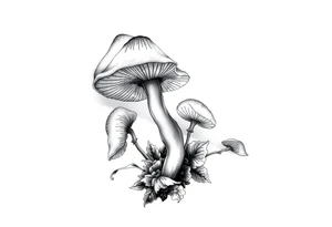 Mushroom vintage tattoo idea
