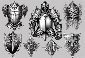knight armor tattoo idea