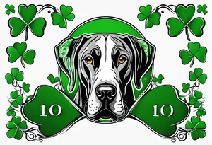 Ireland shamrock Great Dane green love travel tattoo idea