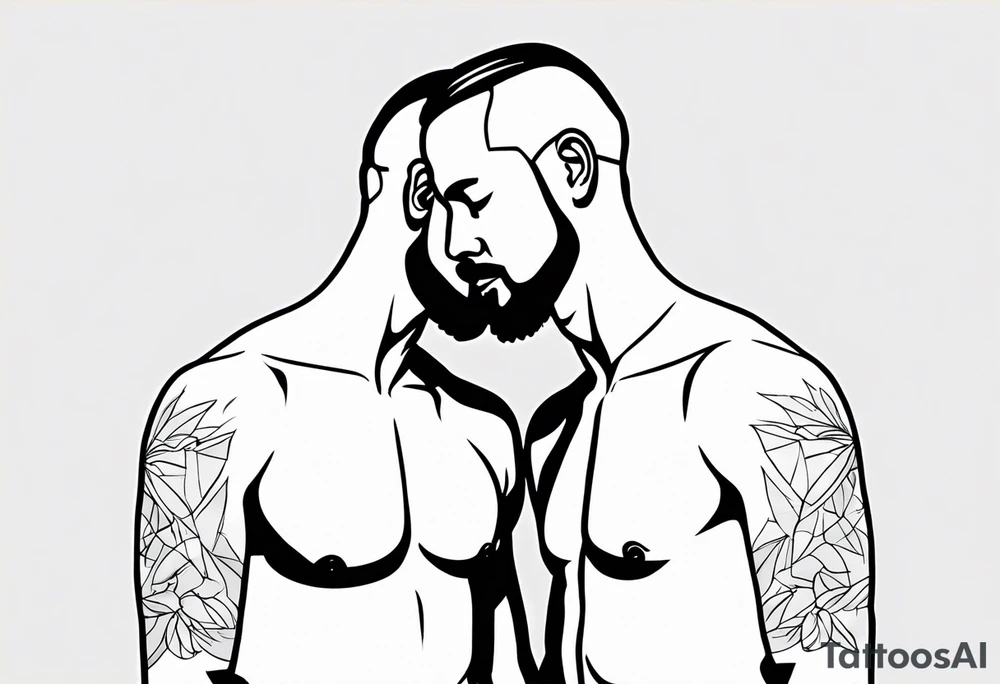 Gay men outline tattoo idea
