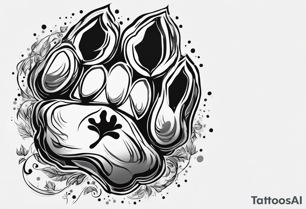 maple, dog paw print tattoo idea
