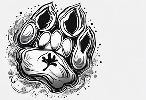 maple, dog paw print tattoo idea