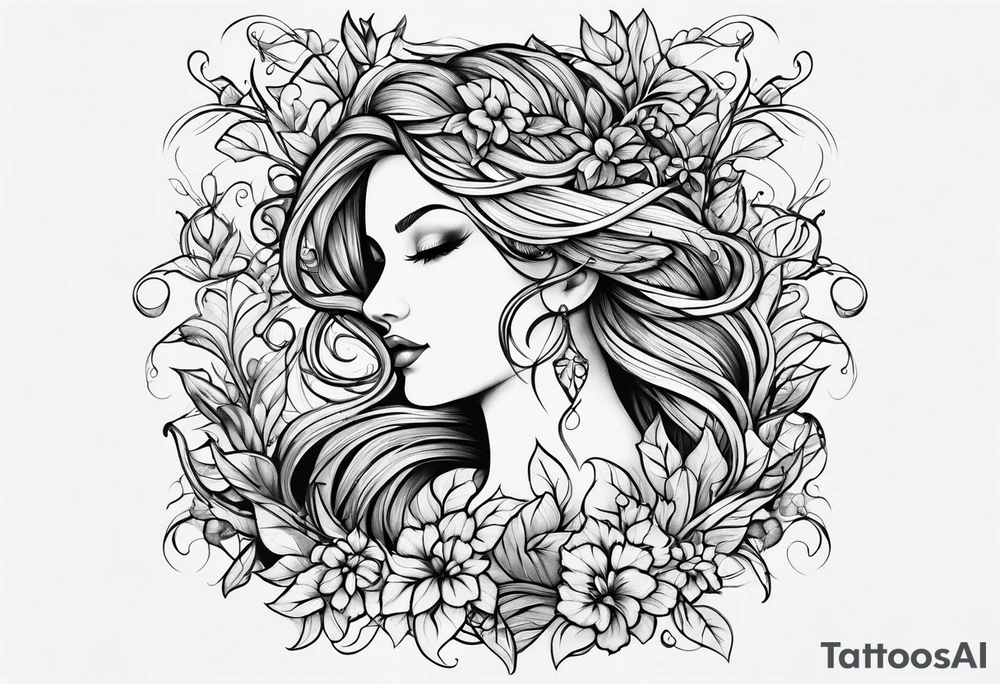 Leafy vines tattoo idea