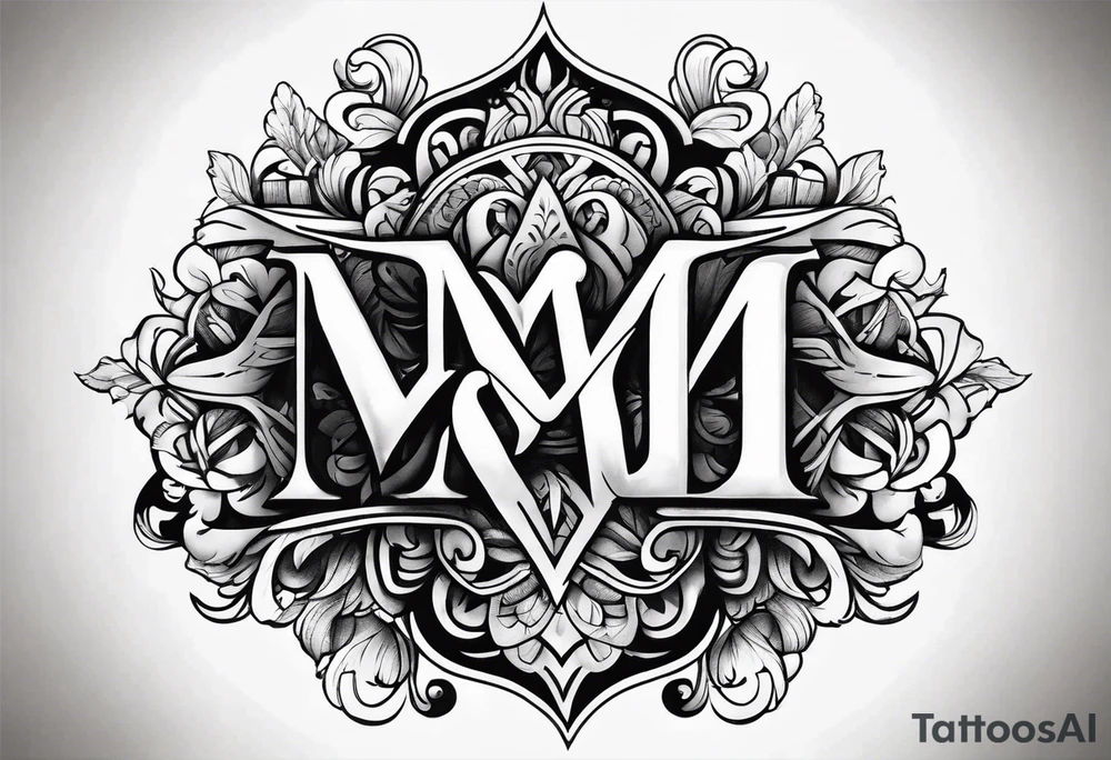 Letters M and S intertwined tattoo idea