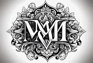 Letters M and S intertwined tattoo idea
