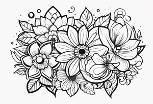 ornaments of flowers tattoo idea