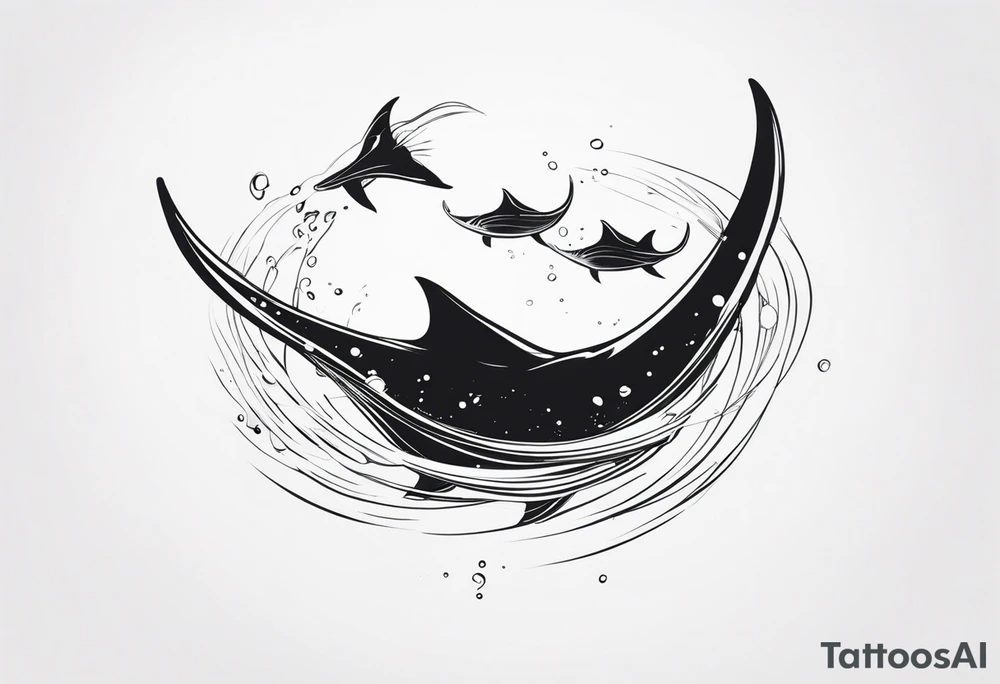 two stringrays swimming around tattoo idea