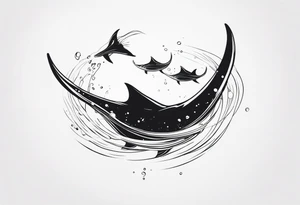 two stringrays swimming around tattoo idea