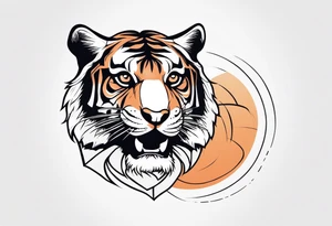 Memorial piece including a tiger on forearm. Very minimalist design. tattoo idea