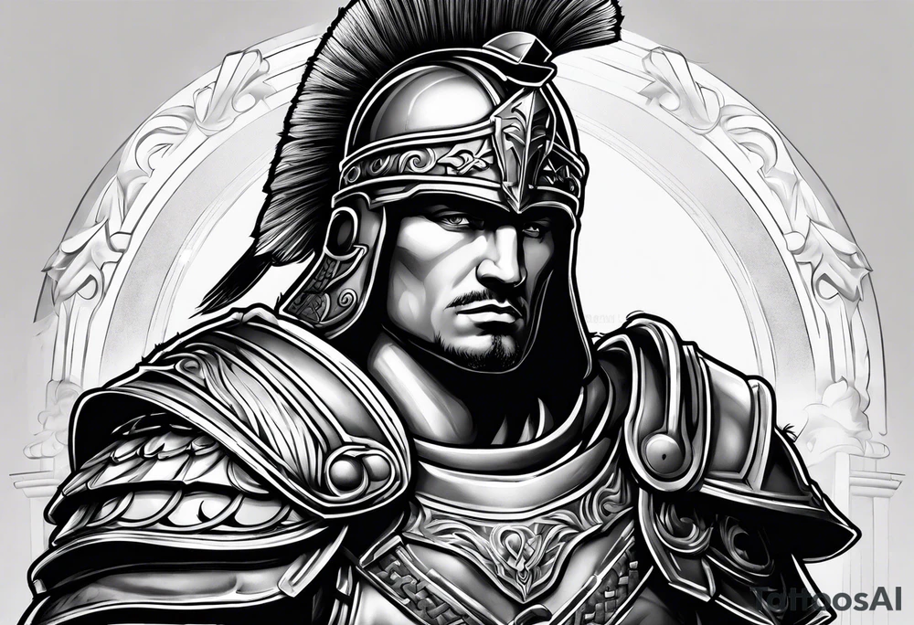 roman warrior theme tattoo design for bicep tattoo idea