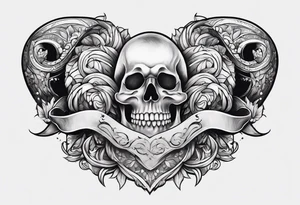 two arms wrapped around a white, shiny tooth tattoo idea
