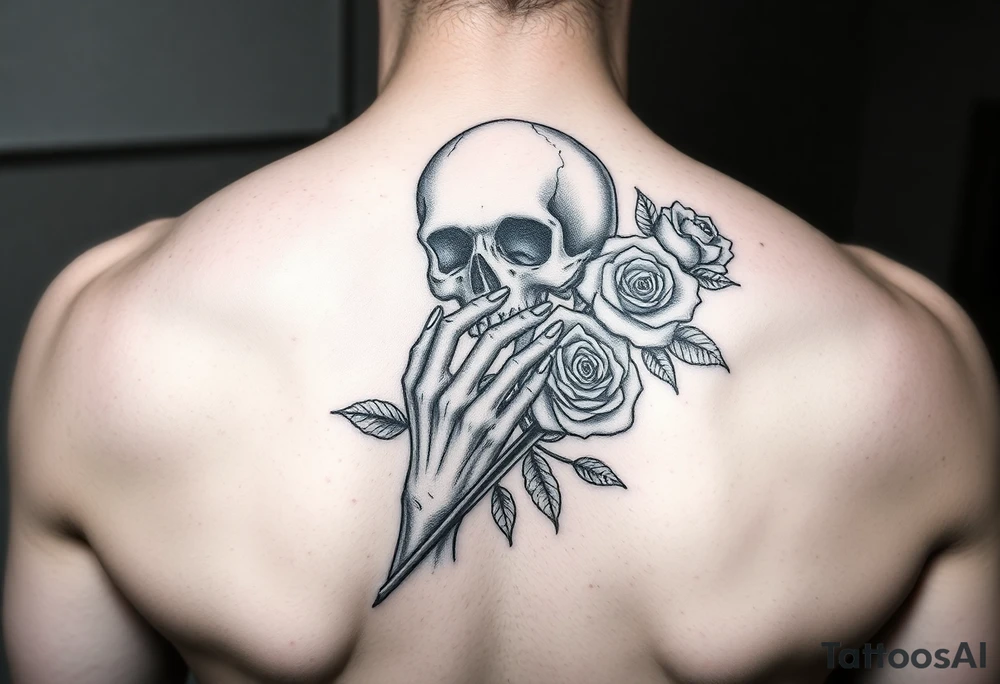 skull, hand roses
womans tattoo idea