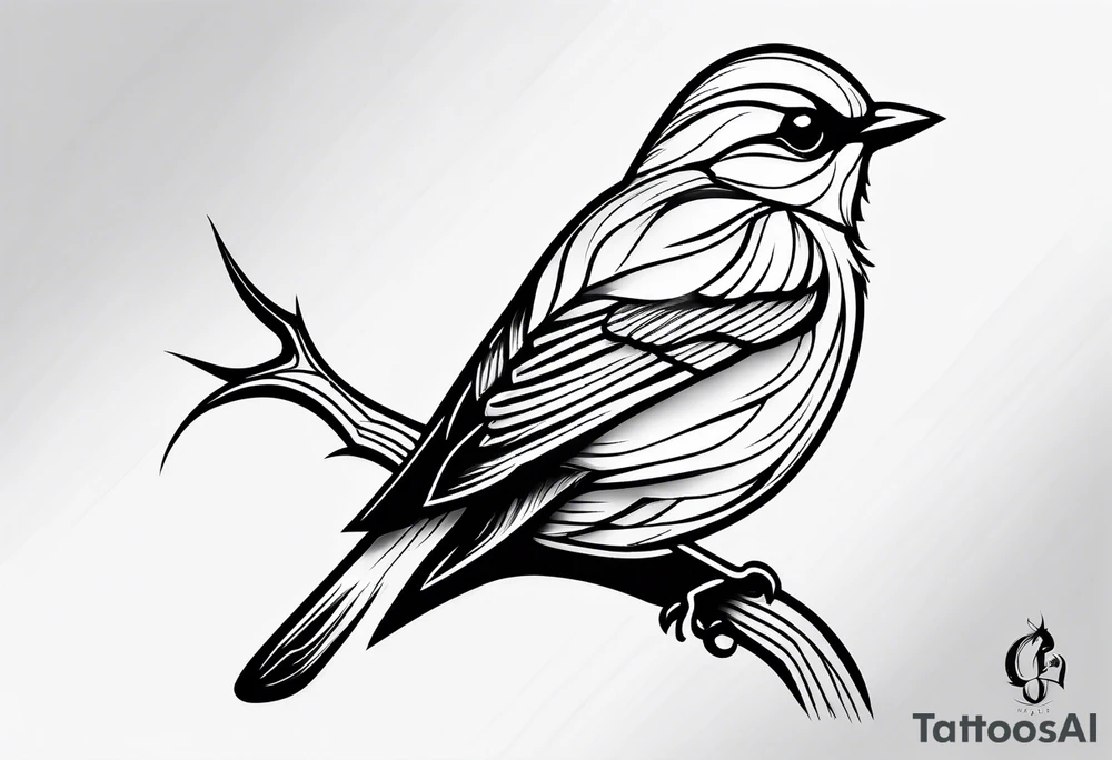 small bird outline minimal detail tattoo idea