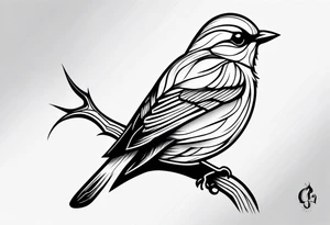small bird outline minimal detail tattoo idea