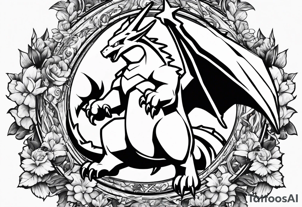 charizard fight pikachu tattoo idea