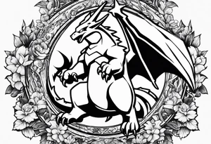 charizard fight pikachu tattoo idea