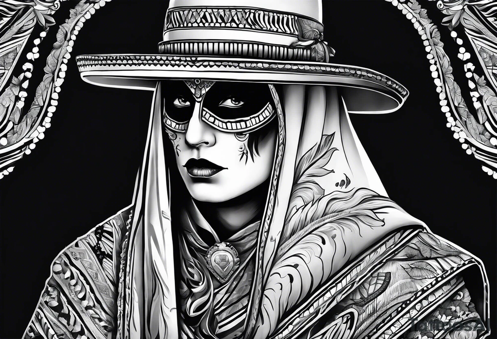 Ghost with sarape tattoo idea