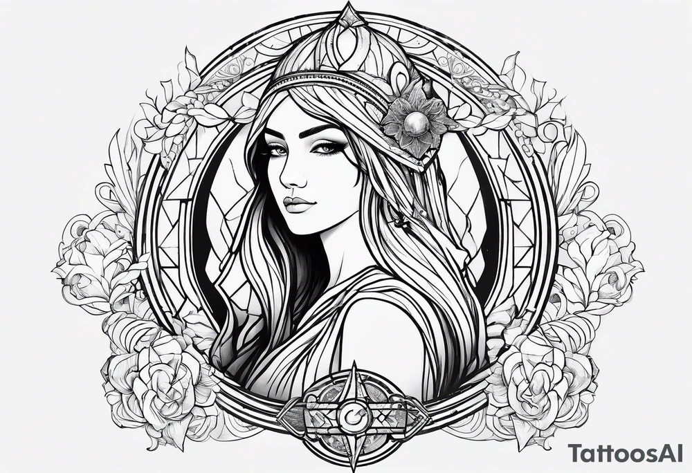 Virgo, ruling planet and element tattoo idea