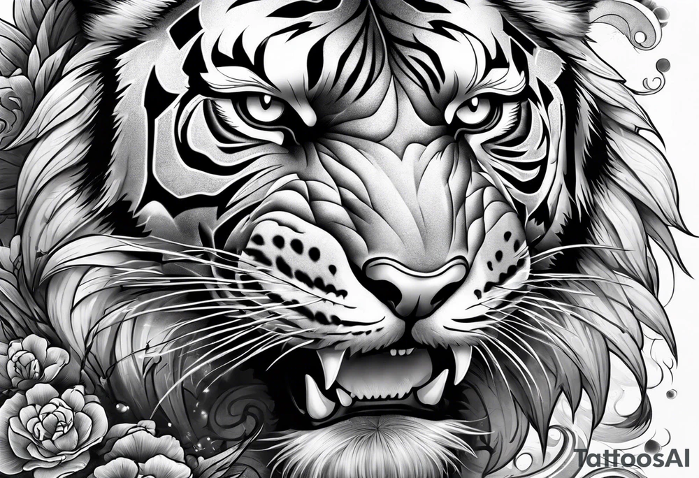 tiger , dragon tattoo idea