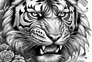 tiger , dragon tattoo idea