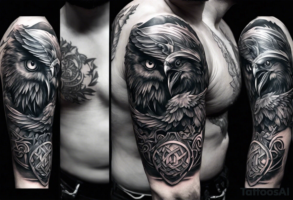 odin and ravens tattoo idea