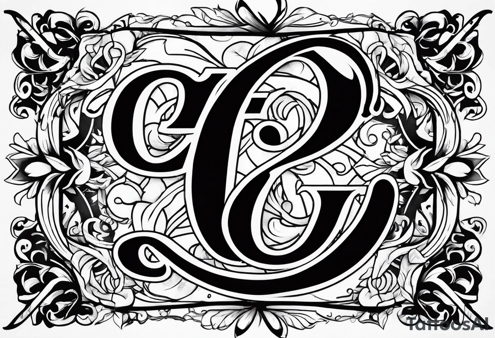 Gangly letter D and G put together tattoo idea