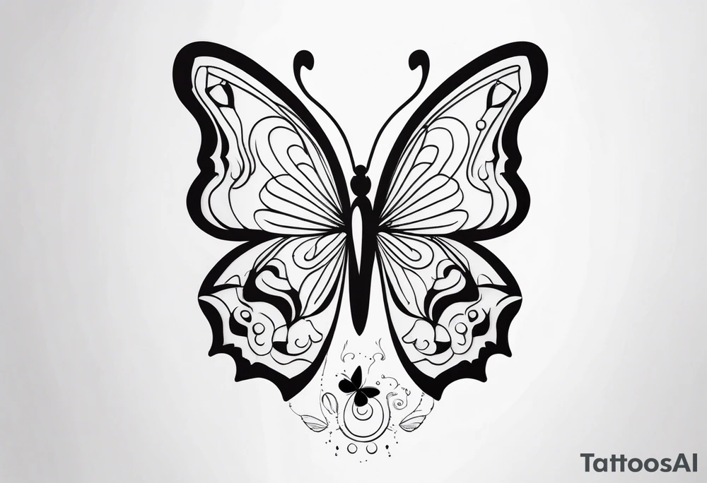 A butterfly mixed with brain tattoo idea