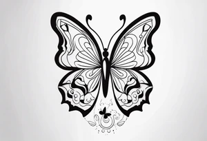 A butterfly mixed with brain tattoo idea