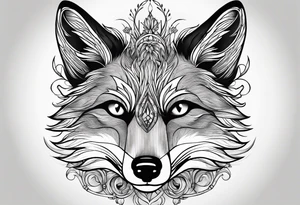 Creepy fox in the reeds jumping tattoo idea