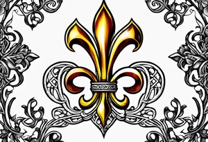 Fleur de lys celtique en flamme tattoo idea