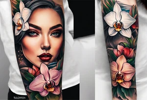 Rhaven and white orchid tattoo idea