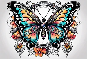 Dream catchers, butterflies, and lotus flowers tattoo idea