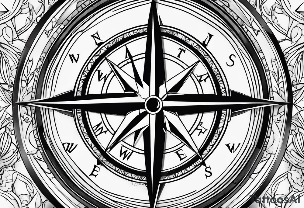 Compass with cross tattoo idea