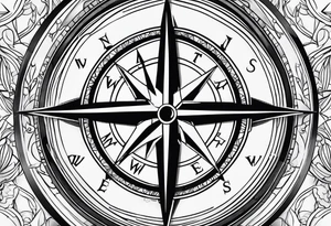 Compass with cross tattoo idea