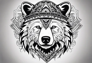 Snow bear shaman head tattoo idea