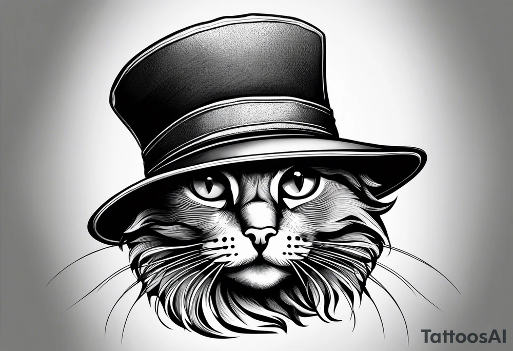 Hat on cat tattoo idea