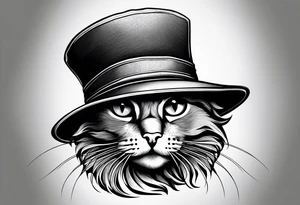 Hat on cat tattoo idea