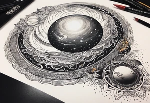 Man,solar, planet space tattoo idea