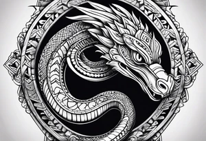 aztec snake sleeve tattoo idea