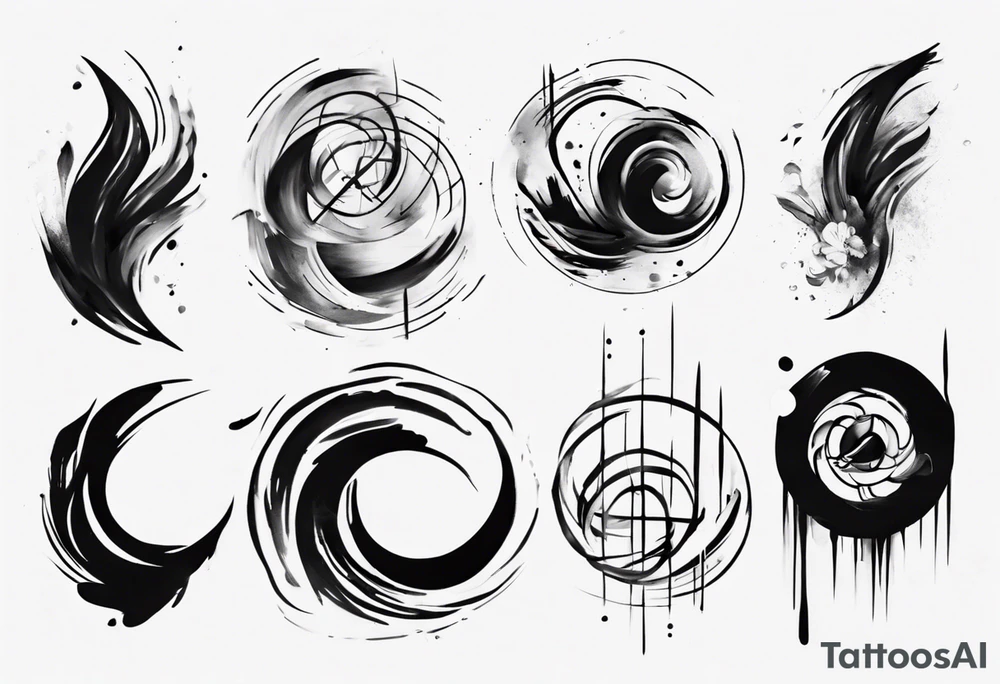 Time abstract Brush stroke tattoo idea