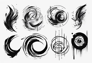 Time abstract Brush stroke tattoo idea