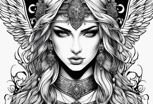 Female angel with sword tattoo idea