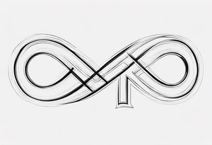 Infinity symbol, capital letter B in the center, capital letter J in the left side, capital letter J in the right side tattoo idea