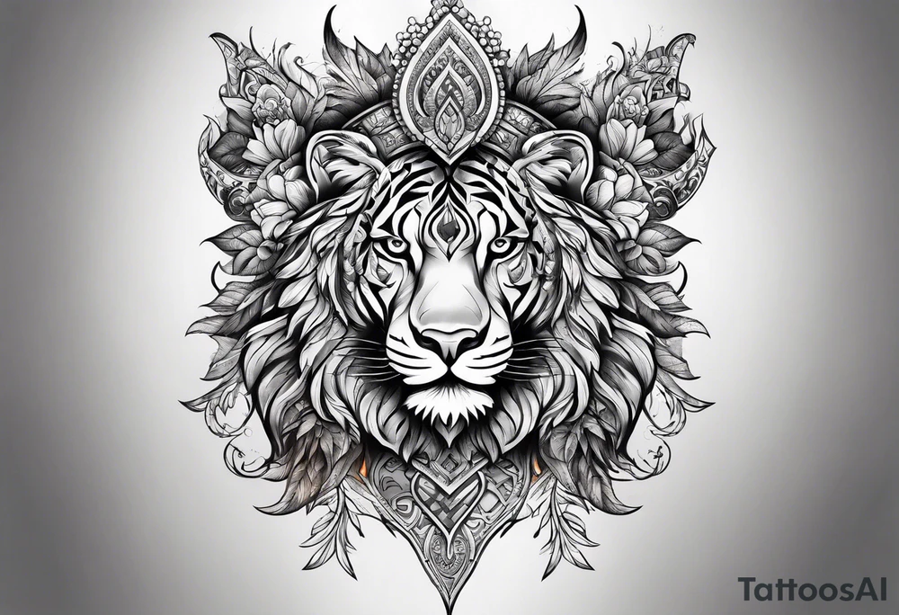 Full leg tattoo from hip to foot tattoo idea