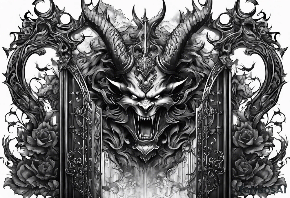 The demon enters the gate tattoo idea