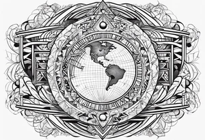 geography, all cultures of the world, abstract tattoo idea