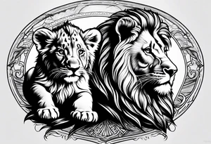 lion and cub tattoo idea