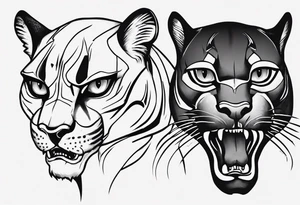 Two black pumas like in the album cover of Black Pumas (2019) tattoo idea