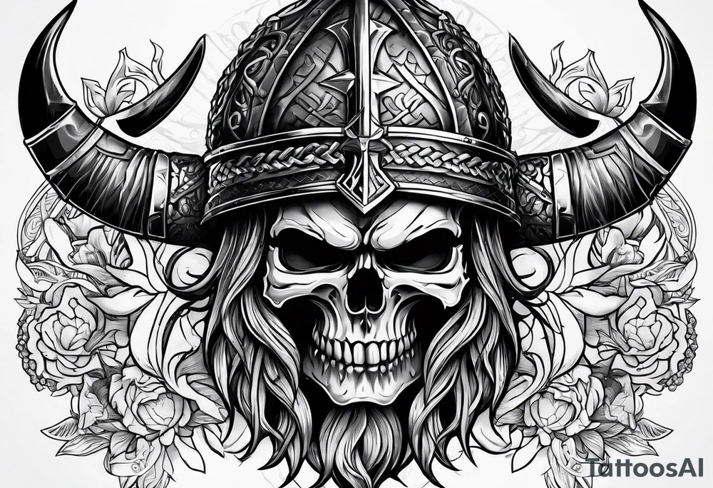Viking skull tattoo idea