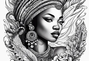 Mami wata african underwater tattoo idea